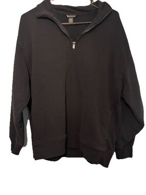 Athleta Black Quarter Zip Pullover Sweatshirt Medium